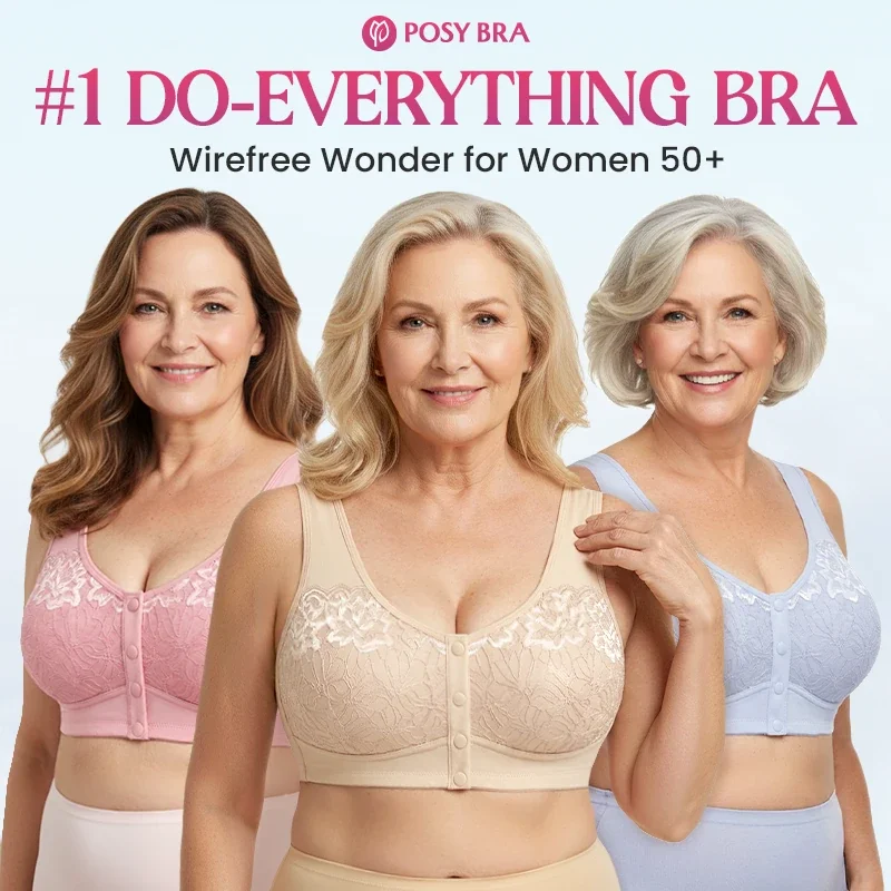 Front Closure Cotton Lifting Bra for Seniors